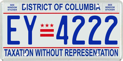 DC license plate EY4222