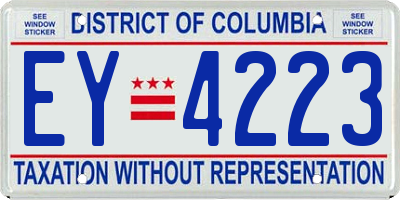 DC license plate EY4223