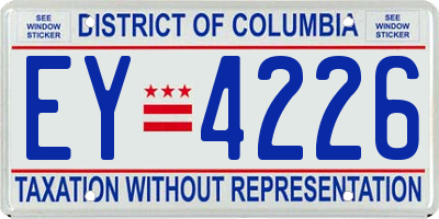 DC license plate EY4226