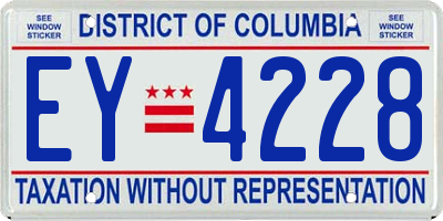 DC license plate EY4228