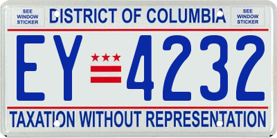 DC license plate EY4232