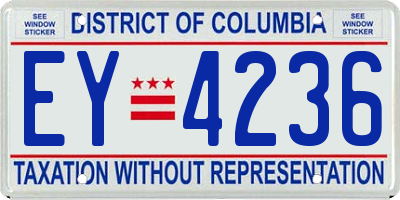 DC license plate EY4236