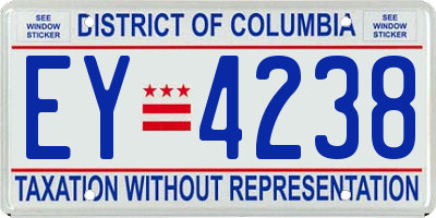 DC license plate EY4238