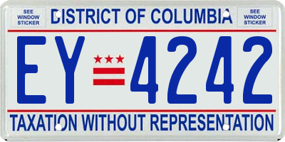 DC license plate EY4242