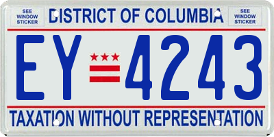 DC license plate EY4243