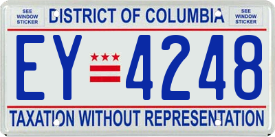 DC license plate EY4248