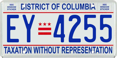 DC license plate EY4255