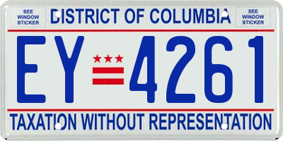 DC license plate EY4261