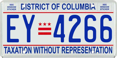 DC license plate EY4266