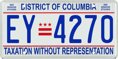 DC license plate EY4270