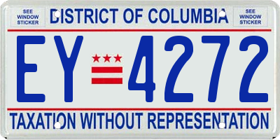 DC license plate EY4272