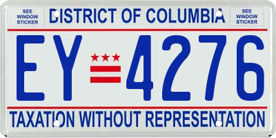 DC license plate EY4276