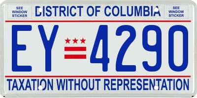DC license plate EY4290