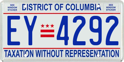 DC license plate EY4292