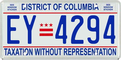 DC license plate EY4294