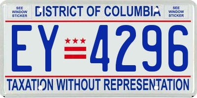 DC license plate EY4296