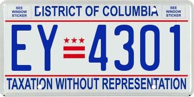 DC license plate EY4301