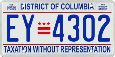 DC license plate EY4302