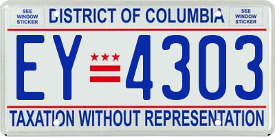 DC license plate EY4303