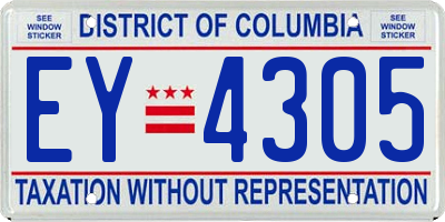 DC license plate EY4305