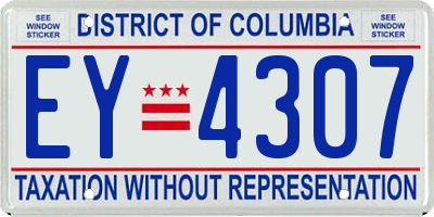 DC license plate EY4307