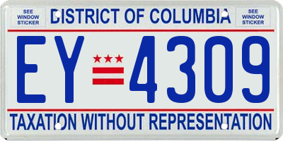 DC license plate EY4309