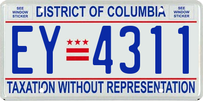 DC license plate EY4311