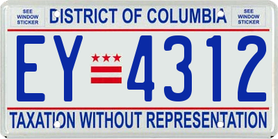 DC license plate EY4312