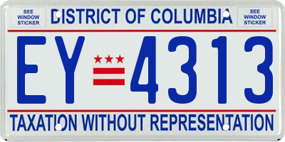 DC license plate EY4313