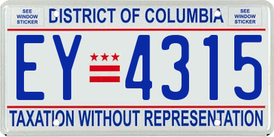 DC license plate EY4315