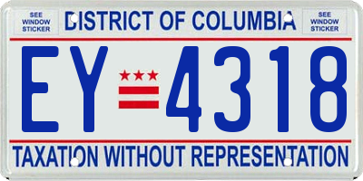 DC license plate EY4318