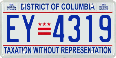 DC license plate EY4319
