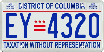 DC license plate EY4320