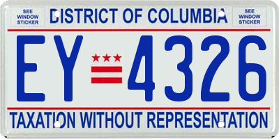 DC license plate EY4326