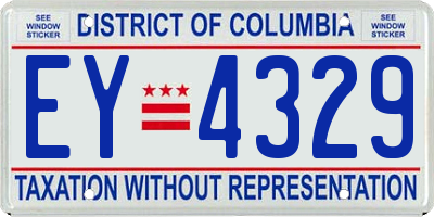 DC license plate EY4329
