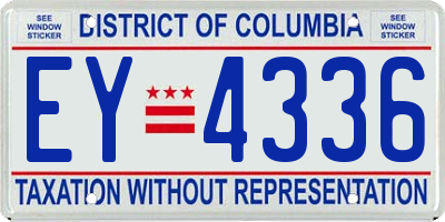 DC license plate EY4336