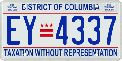 DC license plate EY4337