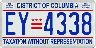 DC license plate EY4338