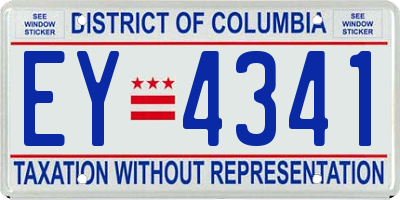 DC license plate EY4341