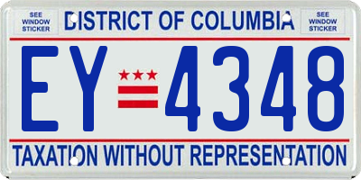 DC license plate EY4348
