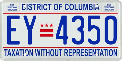 DC license plate EY4350