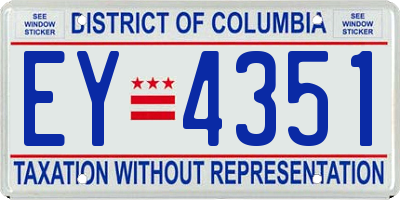 DC license plate EY4351