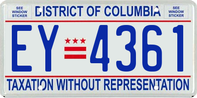 DC license plate EY4361