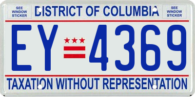 DC license plate EY4369