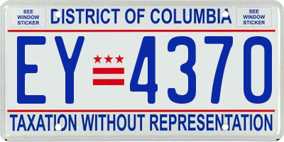 DC license plate EY4370