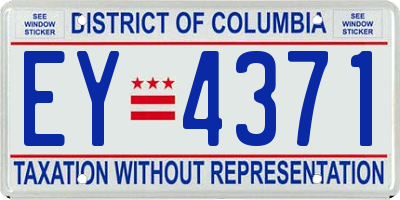 DC license plate EY4371