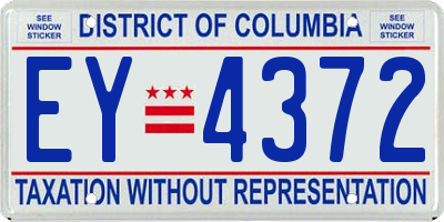 DC license plate EY4372