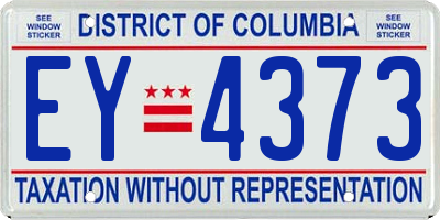 DC license plate EY4373