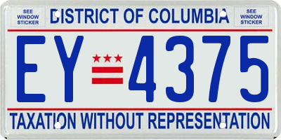 DC license plate EY4375