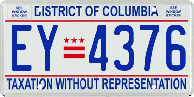 DC license plate EY4376